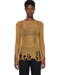 R13 Gold Distressed Sweater Bright