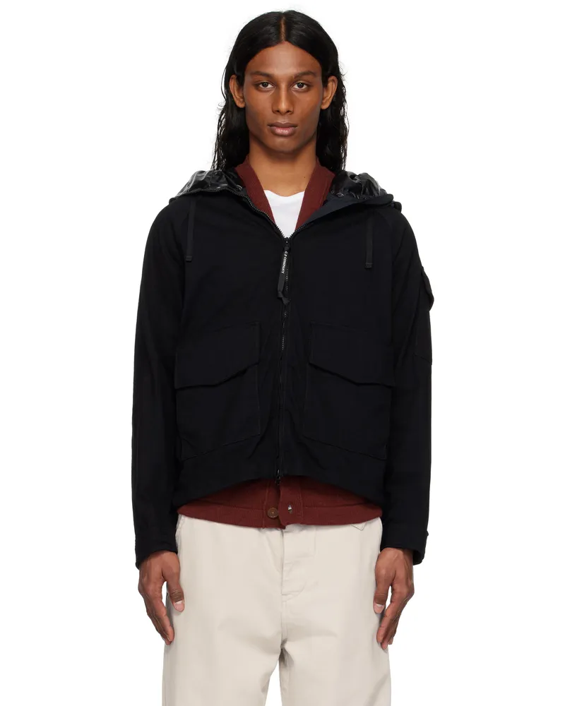 C.P. Company Black Knitted Nylon Jersey Explorer Jacket 999