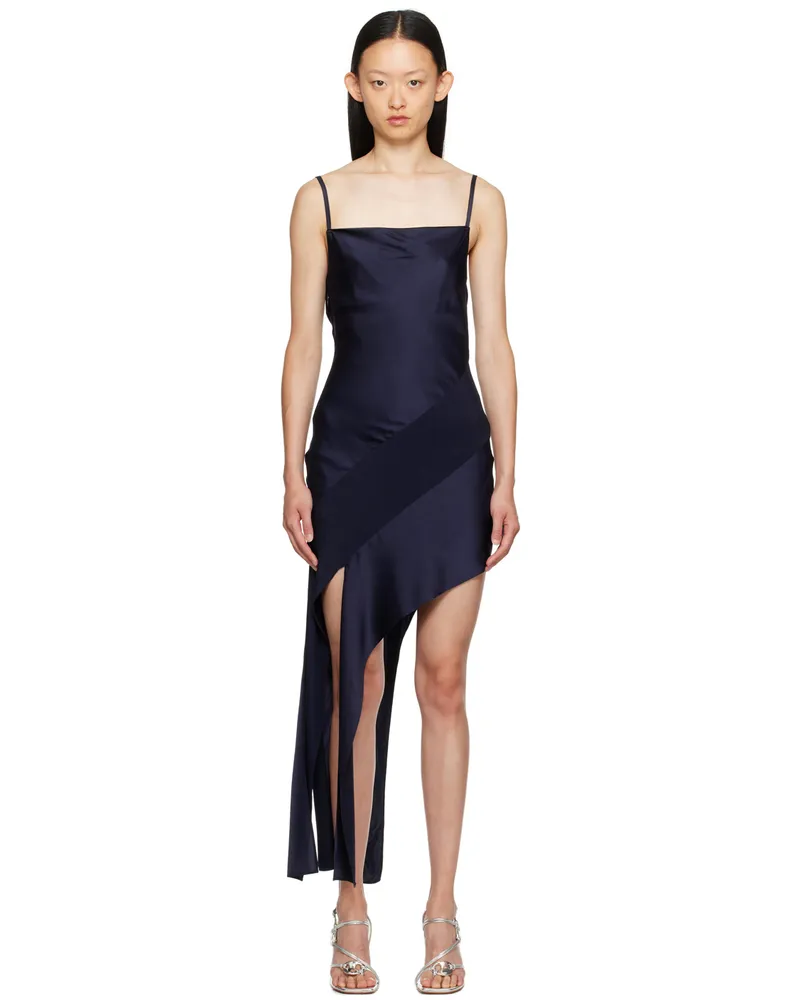 Helmut Lang Navy Slash Minidress Navy
