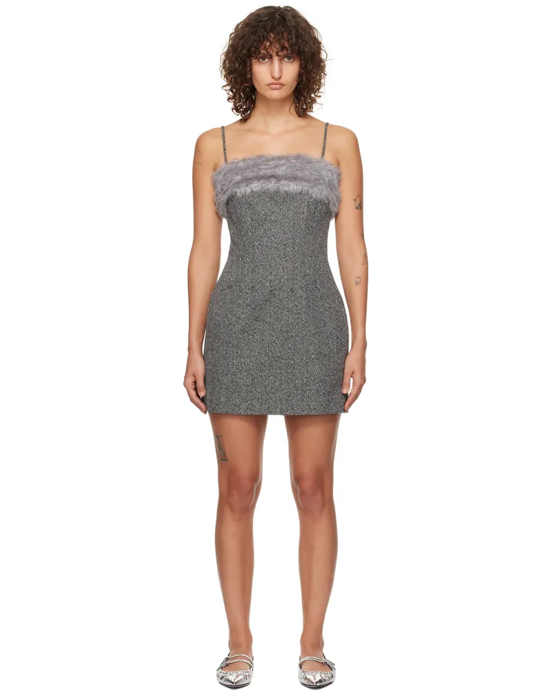 MSGM Gray Fleece Trim Minidress 99