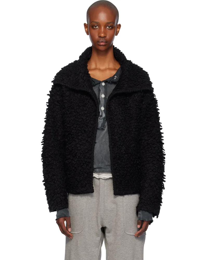 OPEN YY Black Loopy Knit Cardigan Black