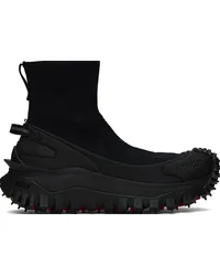 Moncler Black Trailgrip Knit High Top Sneakers Black