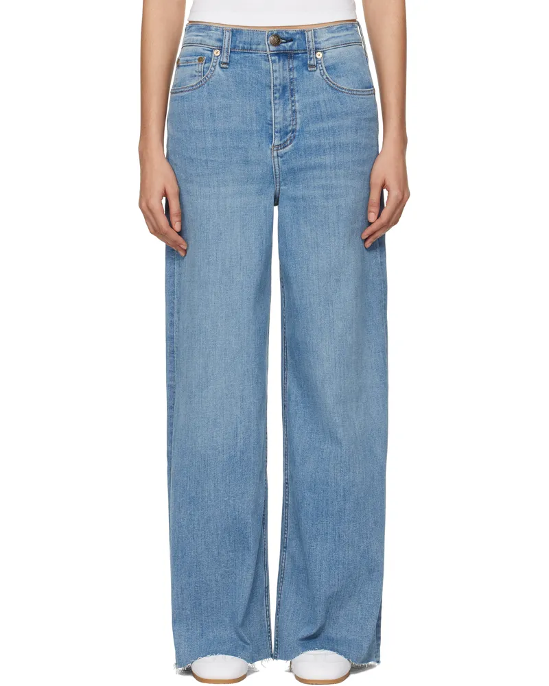 Rag & Bone Blue 'The Sofie' High-Rise Ultra Wide Ankle Jeans Monterosso