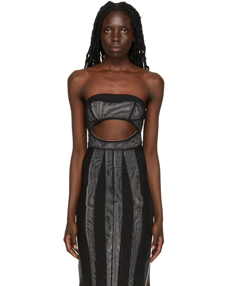Kathryn Bowen Black Cutout Tube Bodysuit Black