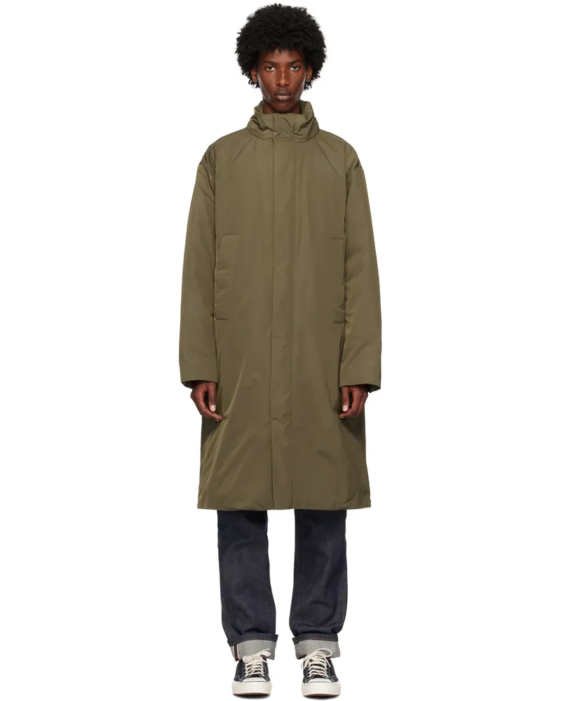 Calvin Klein Khaki Stand Collar Down Coat Tarmac