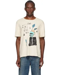 R13 Off-White Punk Sketch Relaxed T-Shirt Natural