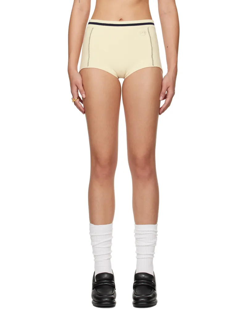 AMBUSH Off-White Contrast Stitch Culotte Shorts Tofu