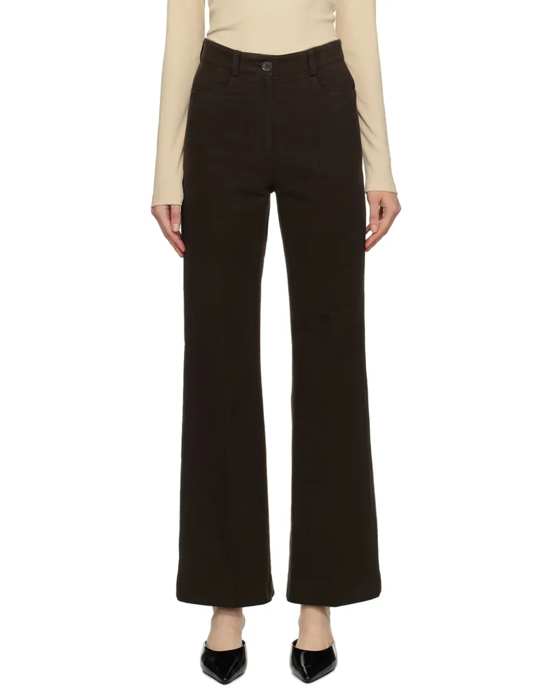 Totême Brown Flared Trousers 040