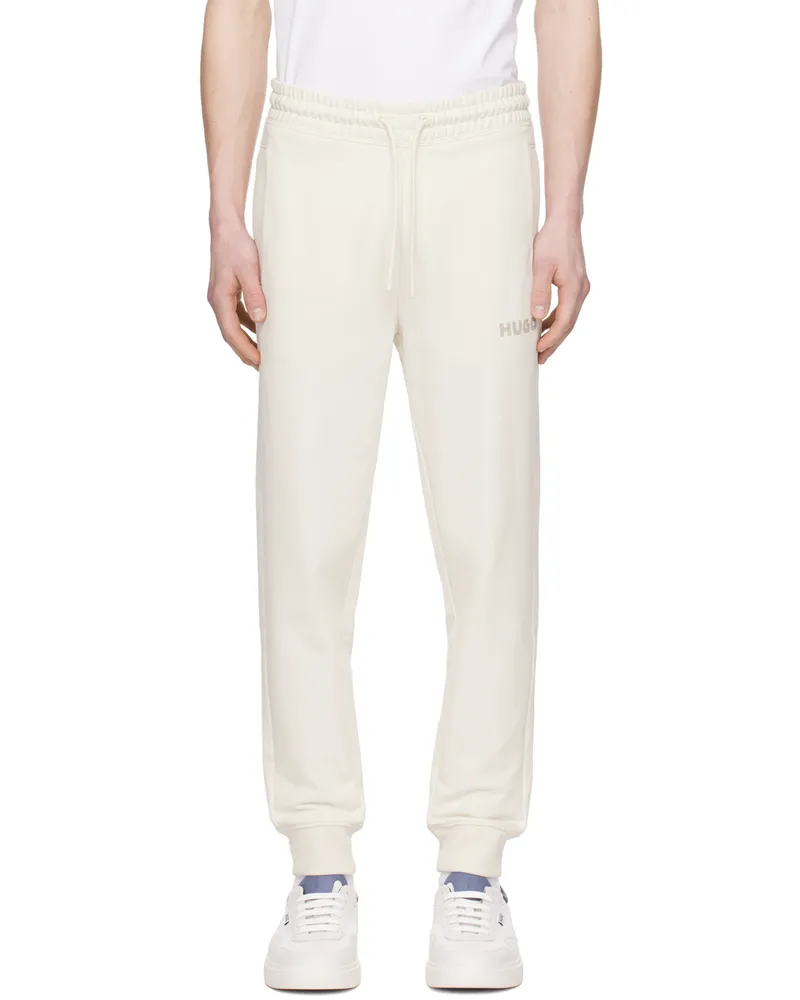 HUGO BOSS Off-White Embroidered Sweatpants 121-open
