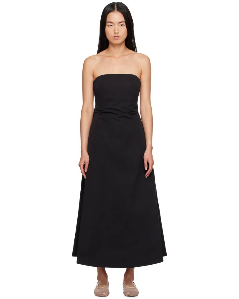 STAUD Black Kennedy Midi Dress Blk