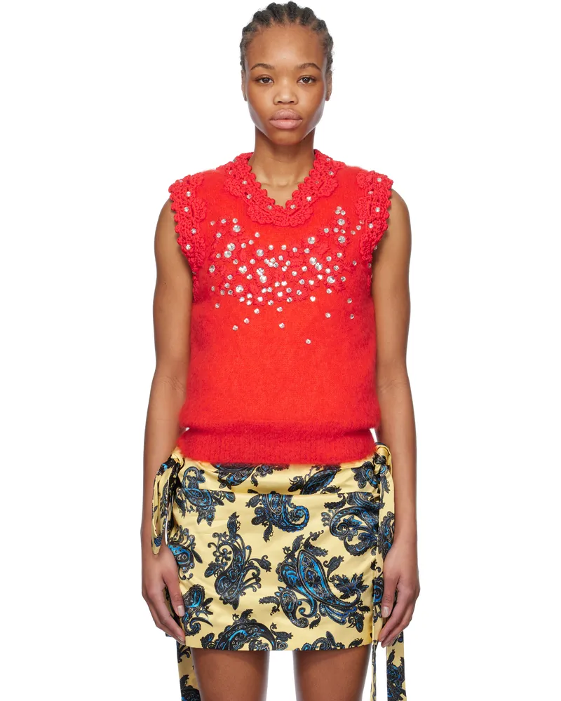 Meryll Rogge Red Padded Vest Red