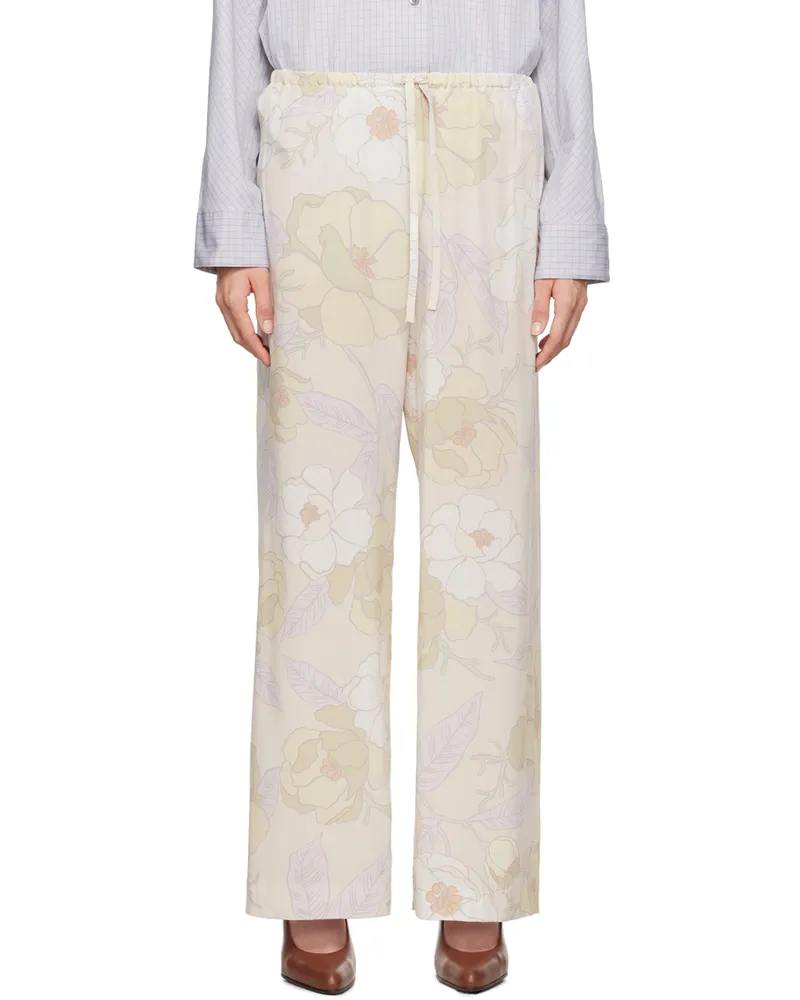 Dries van Noten Off-White Silk Trousers 100
