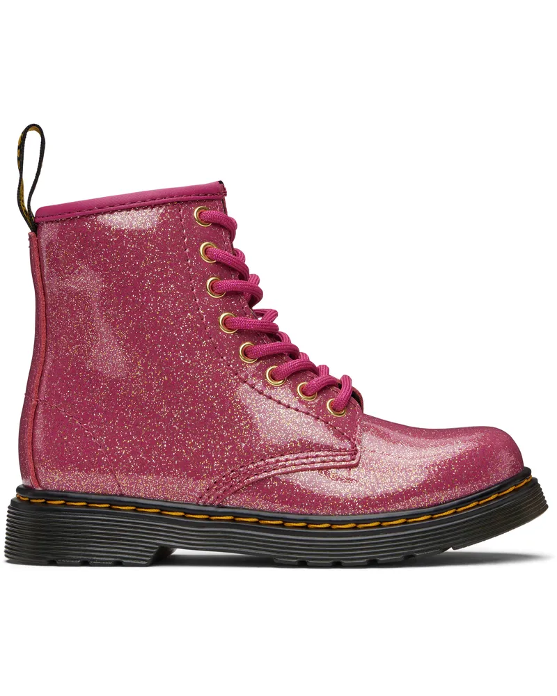 Dr.Martens Big Kids Pink 1460 Glitter Patent Leather Boots Fuchsia