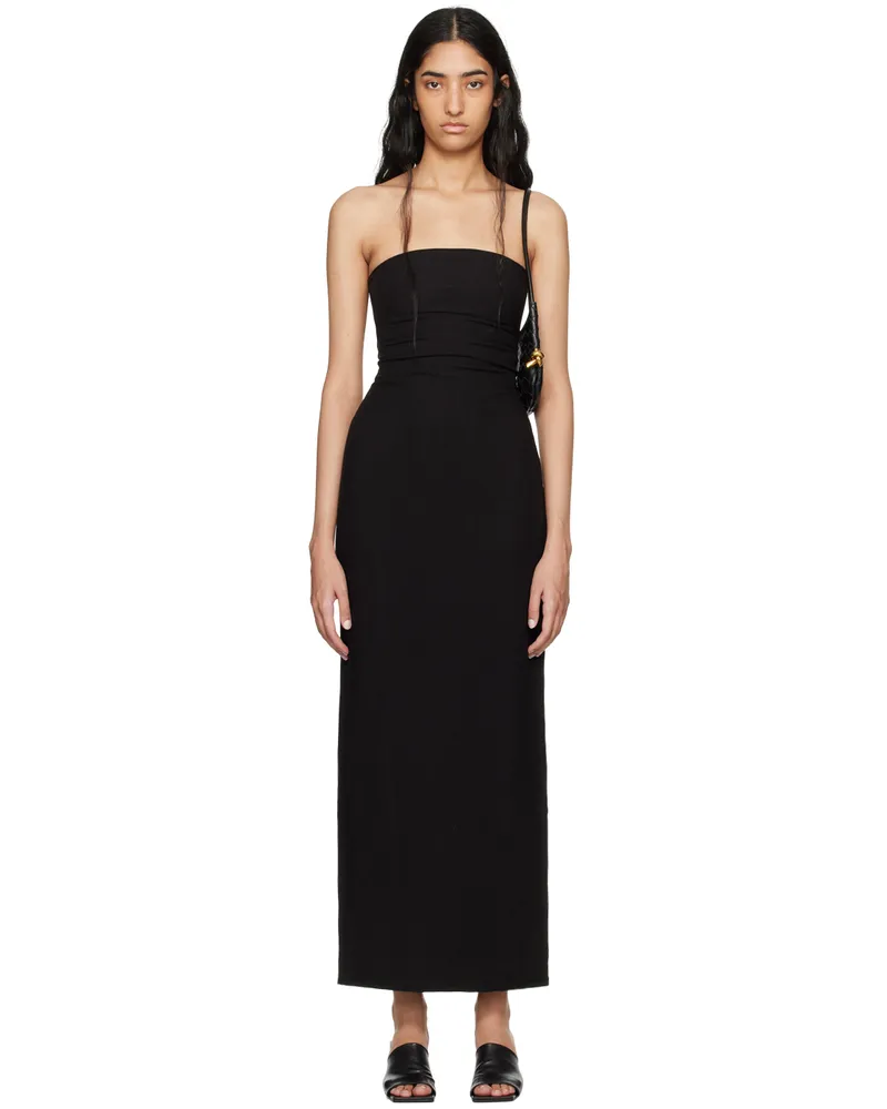 St. Agni Black Column Maxi Dress Black