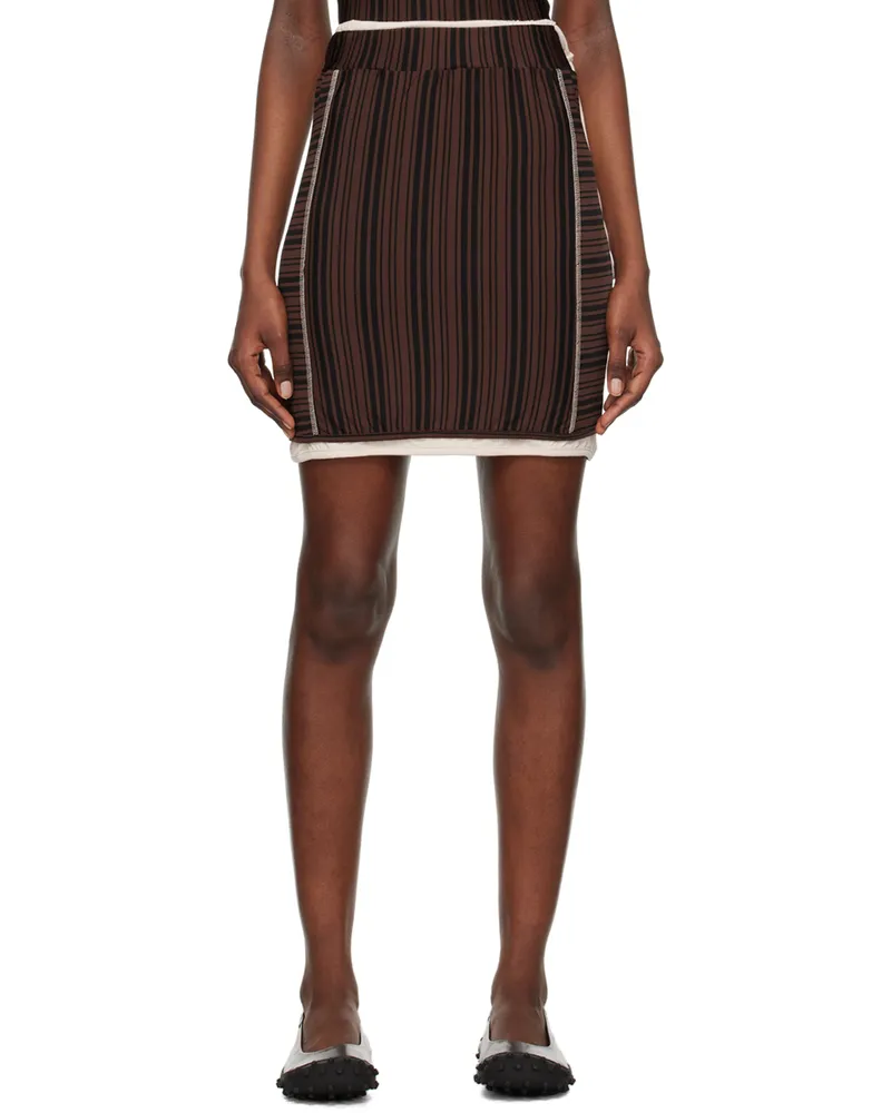 SUNNEI Brown Doppia Mini Skirt 9040