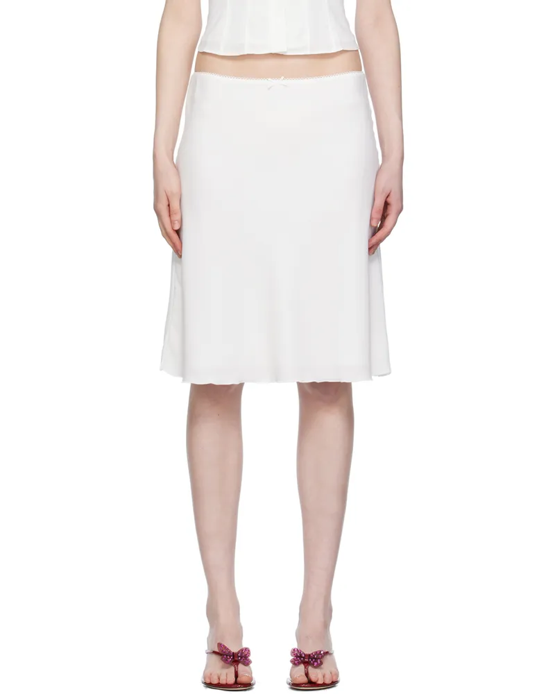GUIZIO White Paloma Midi Skirt White