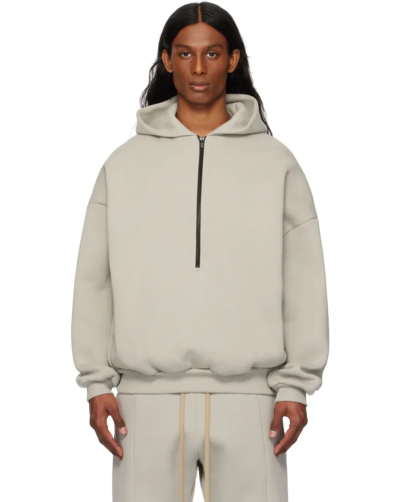 Fear of God Gray 'Eternal' Half Zip Hoodie Dove