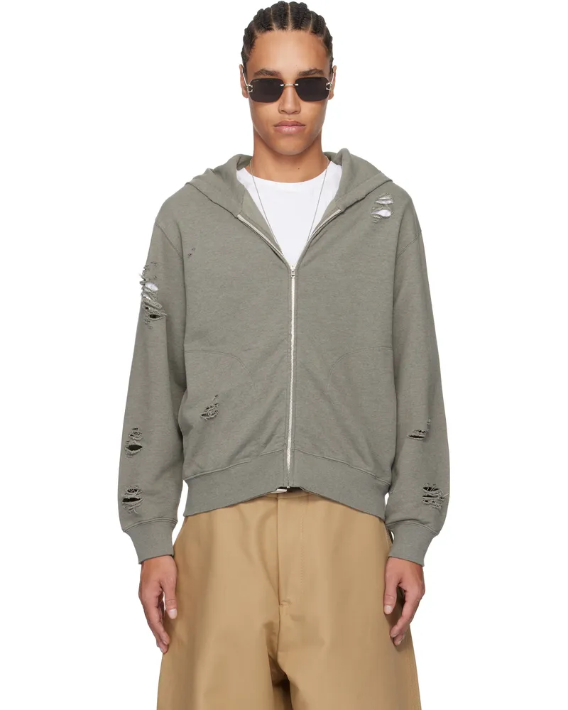 Acne Studios Green Zipper Hoodie Bca