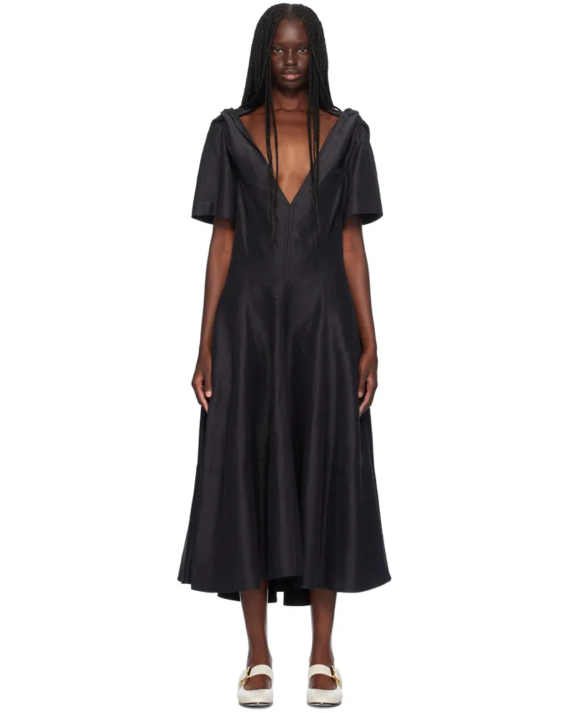 Bottega Veneta Black Fluid Midi Dress 1000