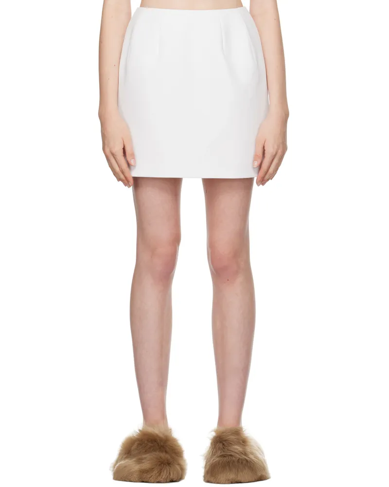 Carven White Tailored Miniskirt Orchid