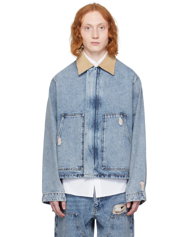 Moschino Blue Long Denim Jacket Afantasy