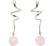 Silver & Pink Martini Earrings