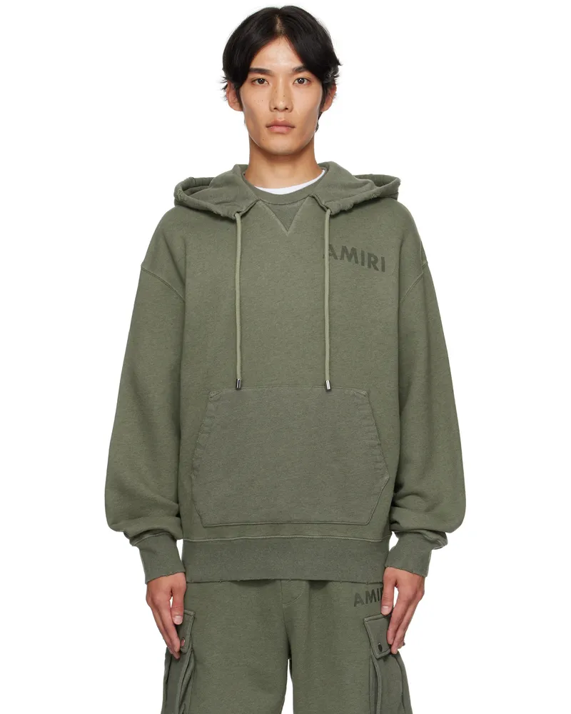 Amiri Khaki 'AMIRI' Stencil Oversized Hoodie Olive
