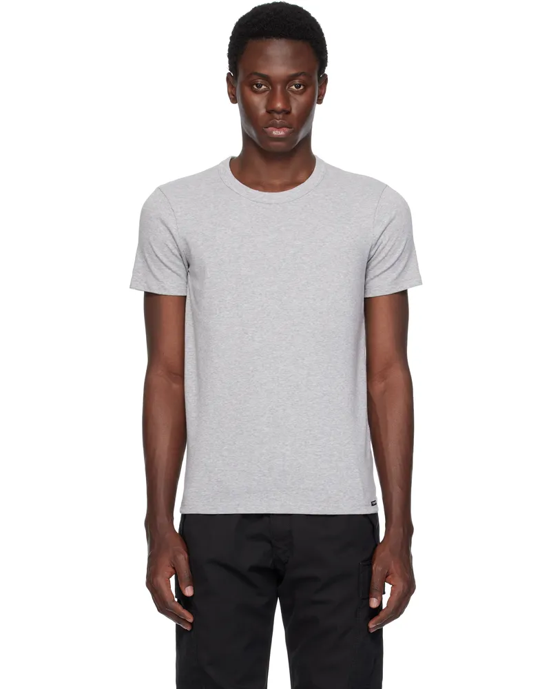 Tom Ford Gray Cotton Stretch Jersey T-shirt Grey