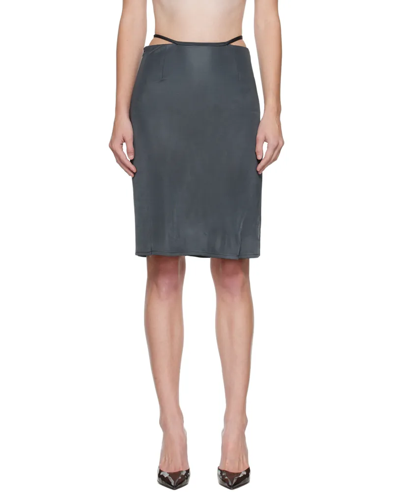 ATLEIN Gray Belted Miniskirt C0113
