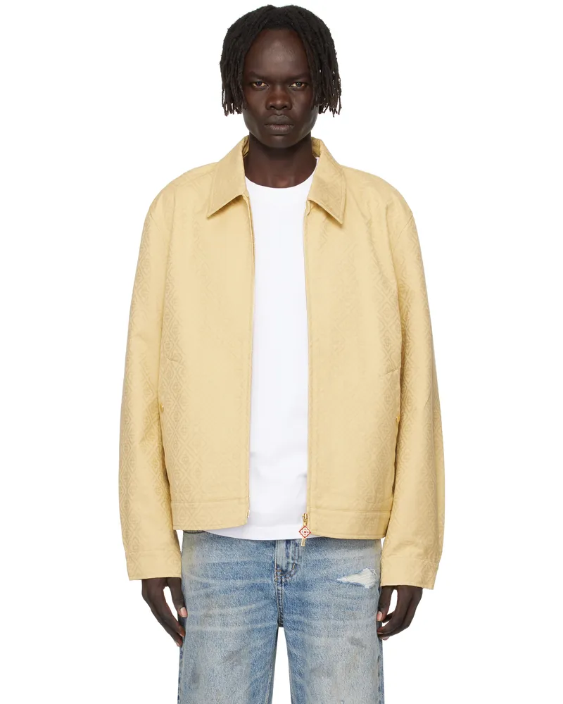 Casablanca Paris Beige Cotton Monogram Jacquard Jacket Beige