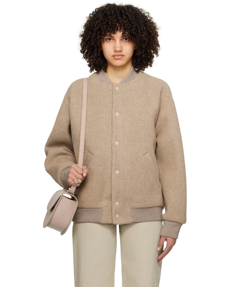 A.P.C. Beige Mick Bomber Jacket Baa