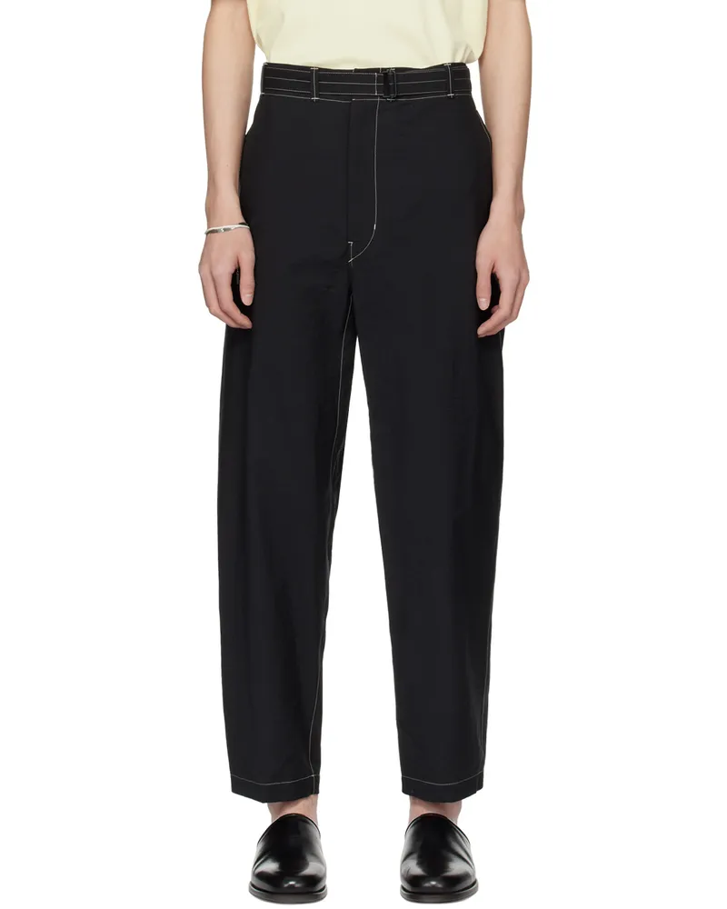 Christophe Lemaire Black Belted Trousers Bk999