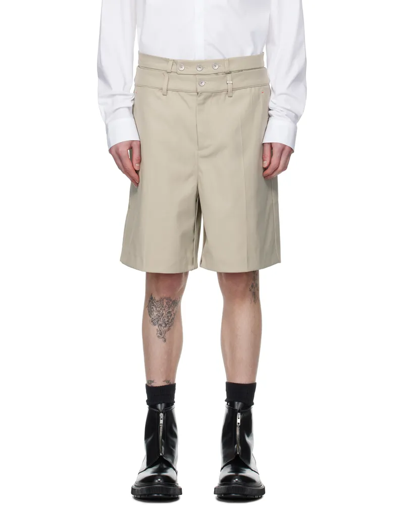 C2H4 Beige Intellectual Tailored Shorts File