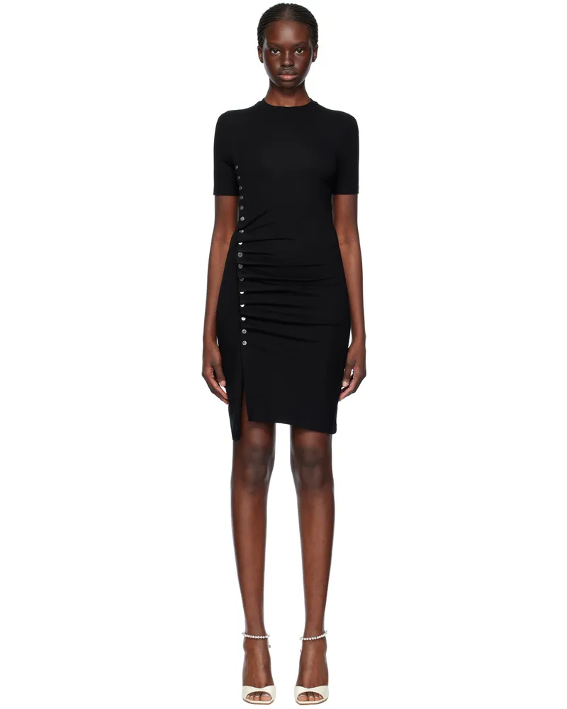 Paco Rabanne Black Draped Minidress P001