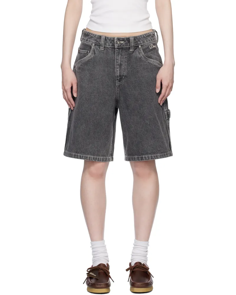 Dime Black Classic Denim Shorts Faded