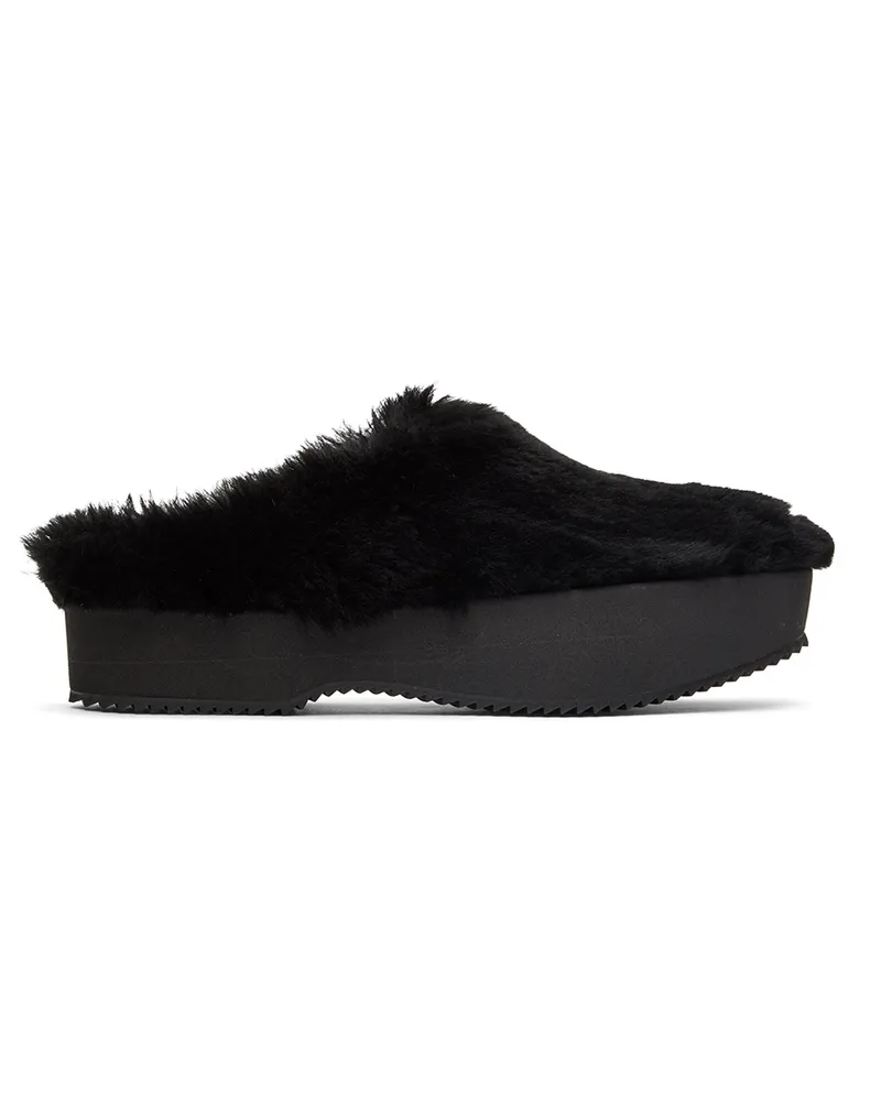 Dries van Noten Black Slip-On Shearling Loafers 900
