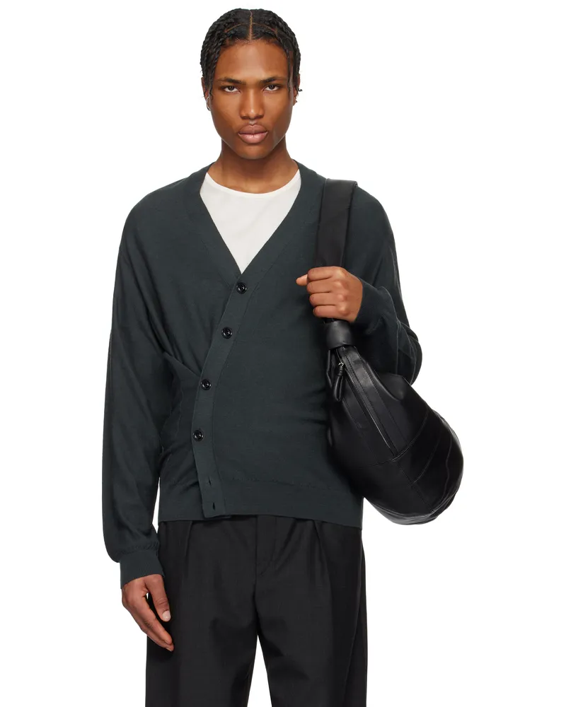 Christophe Lemaire Gray Relaxed Twisted Cardigan Bk992