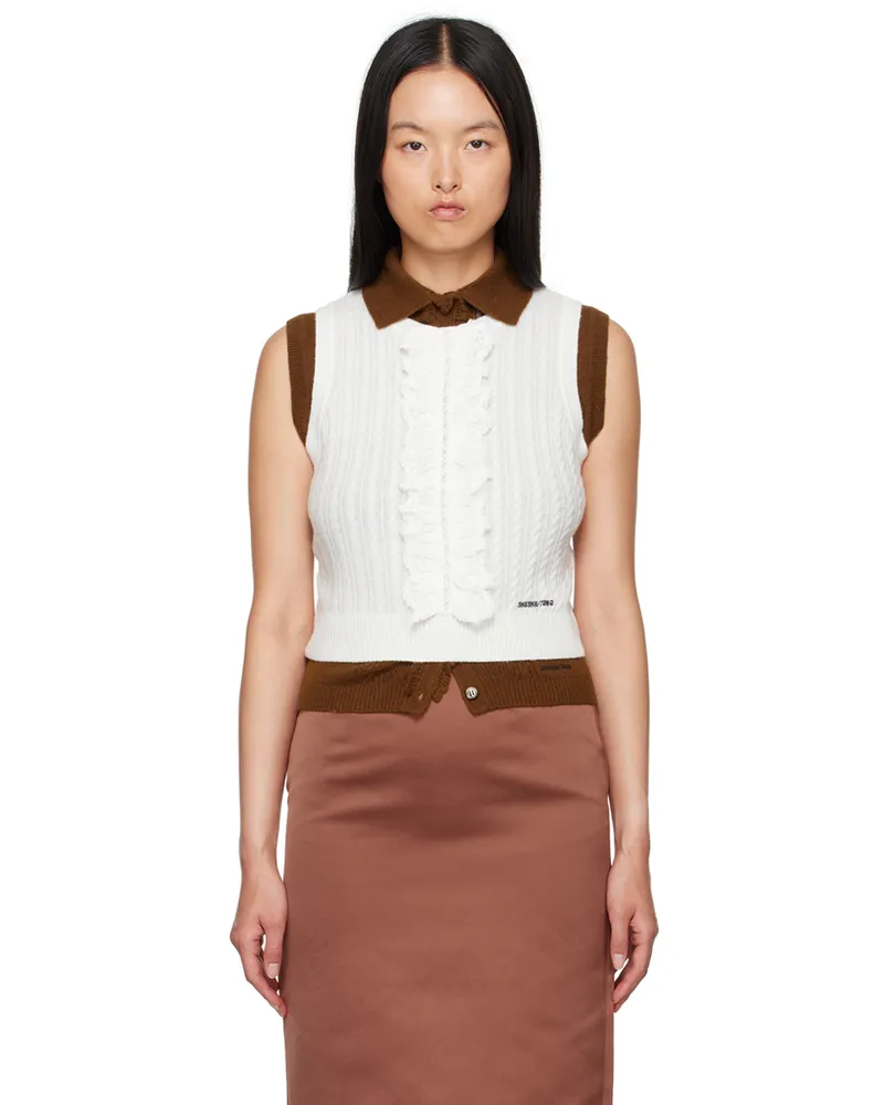 SHUSHU/TONG White Ruffle Tank Top Wh100