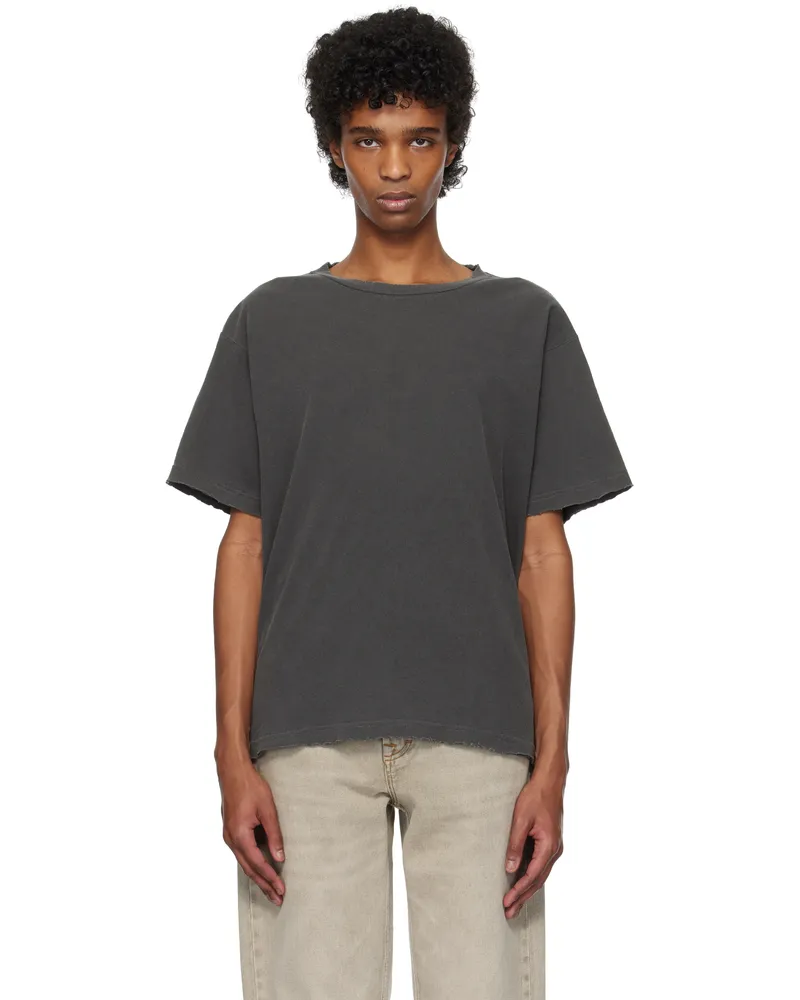 John Elliott + Co Black Folsom Cropped T-shirt Vintage