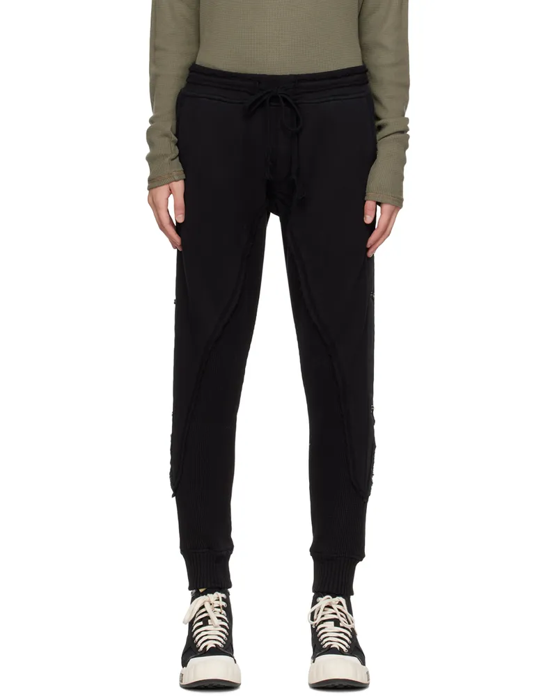 Greg Lauren Black 50/50 Lounge Pants Black