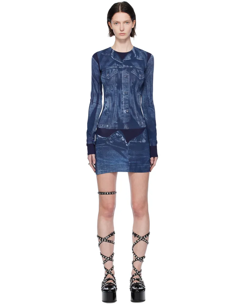 Jean Paul Gaultier Navy Trompe L'oeil Minidress 5950