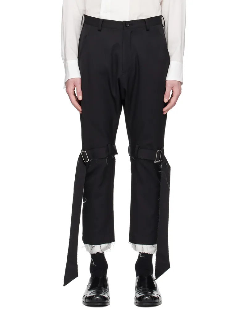 Sulvam Black Classic Bandage Trousers Black
