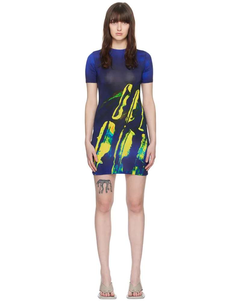 Louisa Ballou Blue O-Ring Minidress 5030