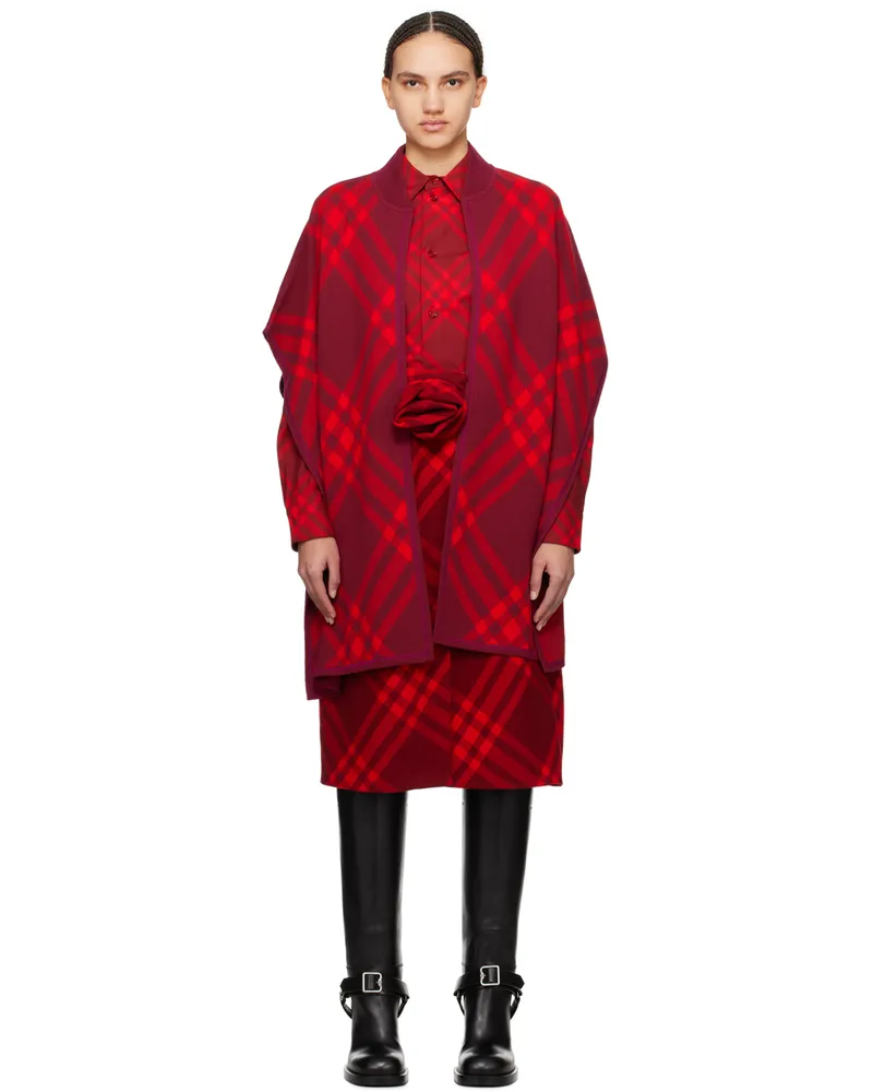 Burberry Red Check Coat Ripple
