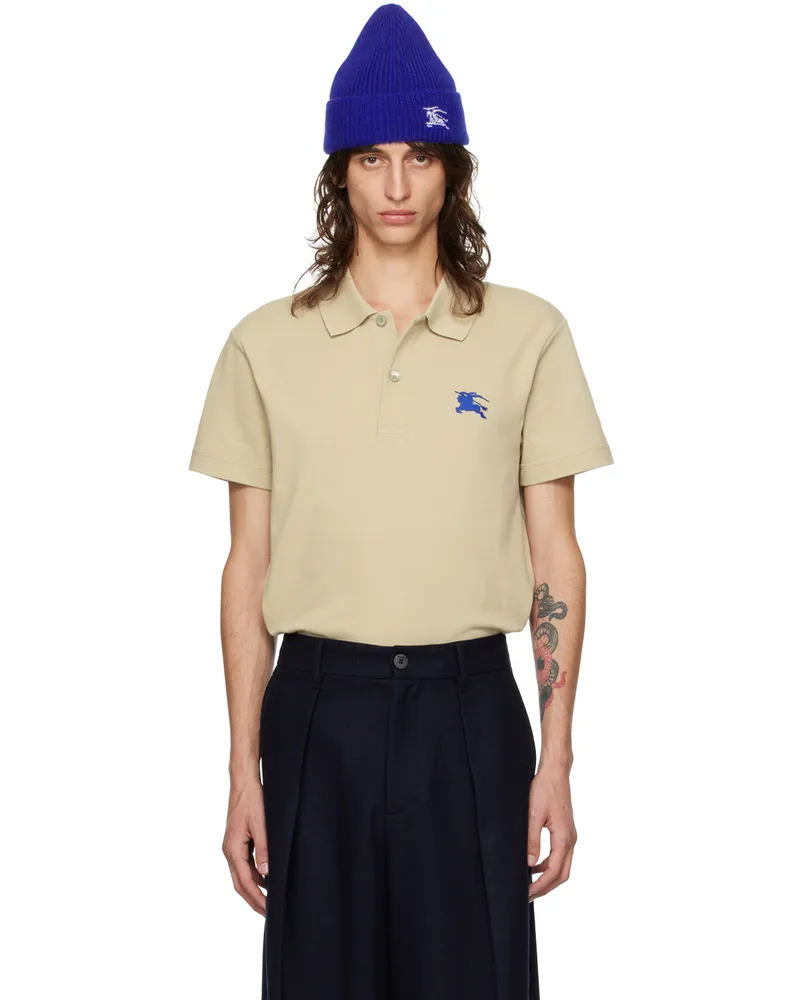 Burberry Beige Embroidered Polo Lichen