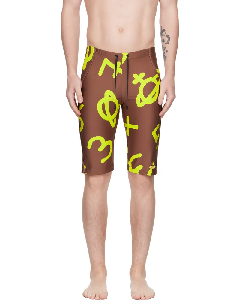 Vivienne Westwood Brown Printed Swim Shorts D401