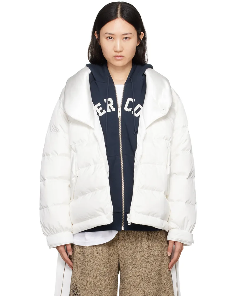 Undercover White Contrast Down Jacket White