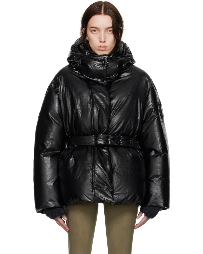 Acne Studios Black Hooded Puffer Down Jacket 900