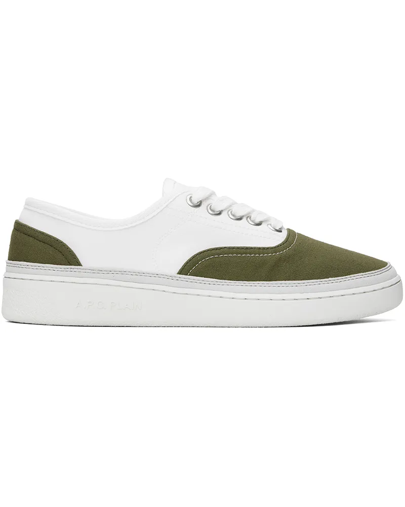 A.P.C. White & Khaki Plain Simple Sneakers Tjb