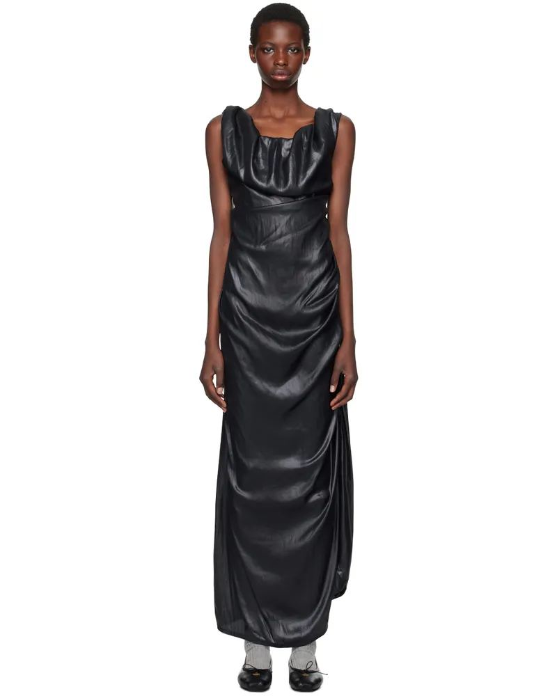 Vivienne Westwood Black Ginnie Pencil Dress Maxi Dress N403